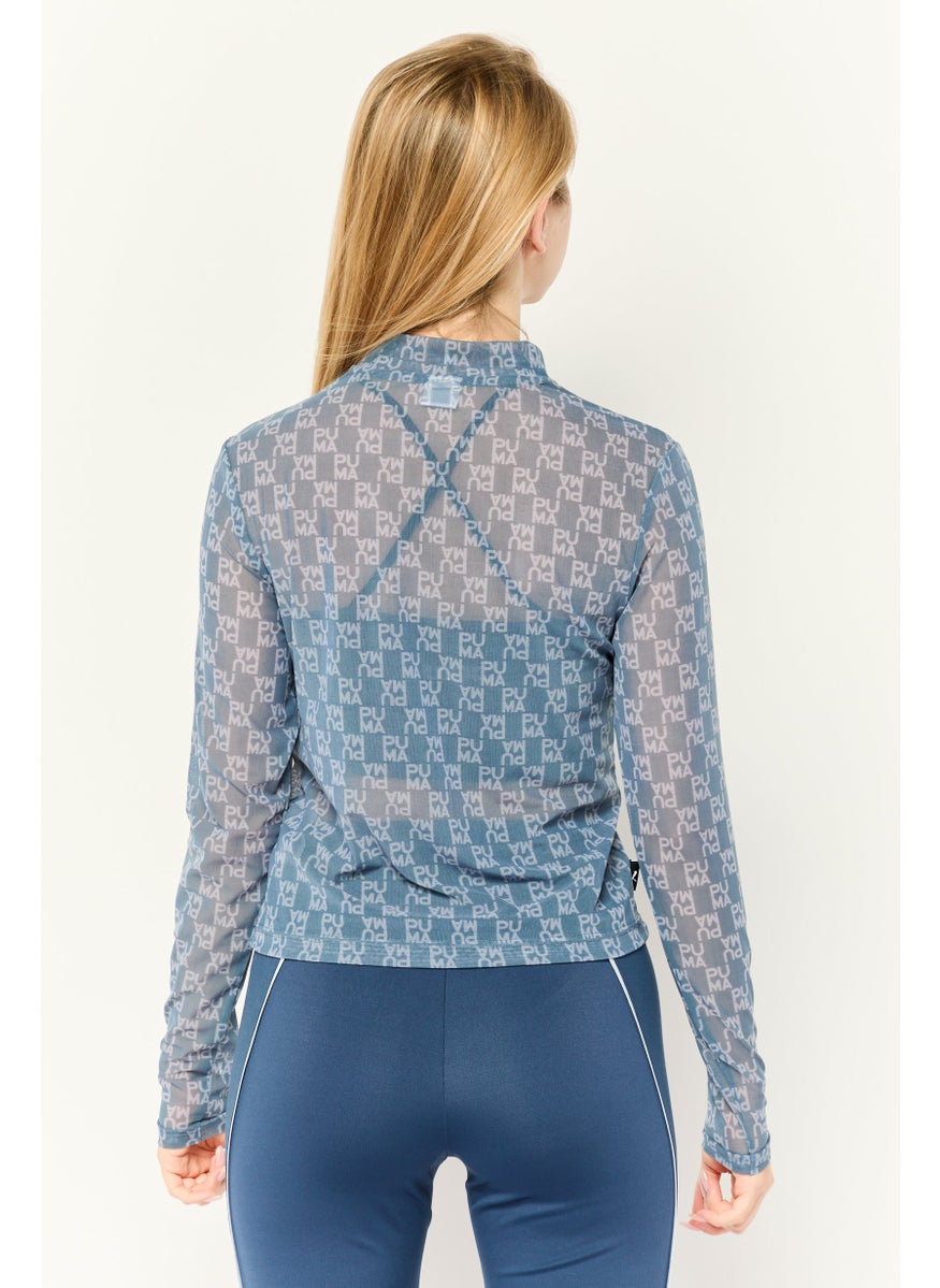 PUMA Women Sportswear Fit Long Sleeve Outdoor Tops, Blue  - Image 4