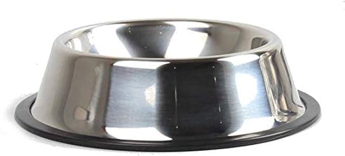 Stainless Steel Pet Bowl with Non-Slip Rubber Base - Durable Food & Water Dish for Dogs and Cats