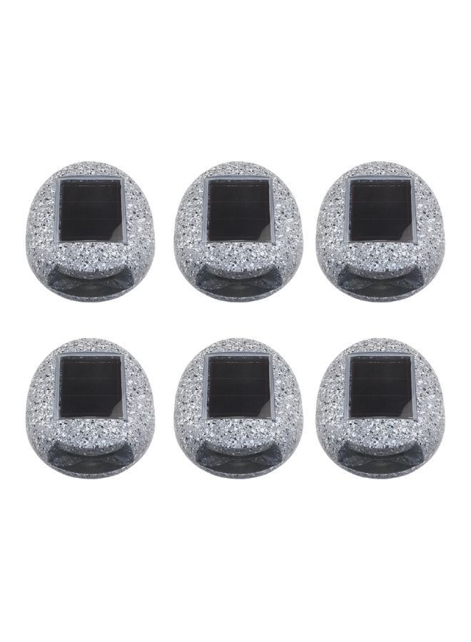 NIBEMINENT 6-Piece Solar Powered Pathway LED Lamp Grey 18.5x8.5x10centimeter - Image 1