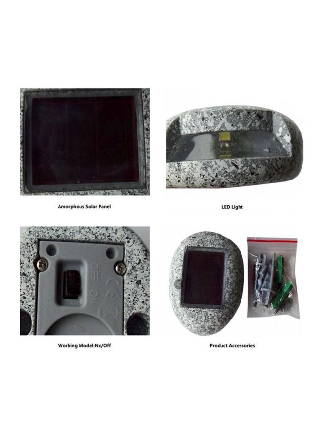 NIBEMINENT 6-Piece Solar Powered Pathway LED Lamp Grey 18.5x8.5x10centimeter - Image 3