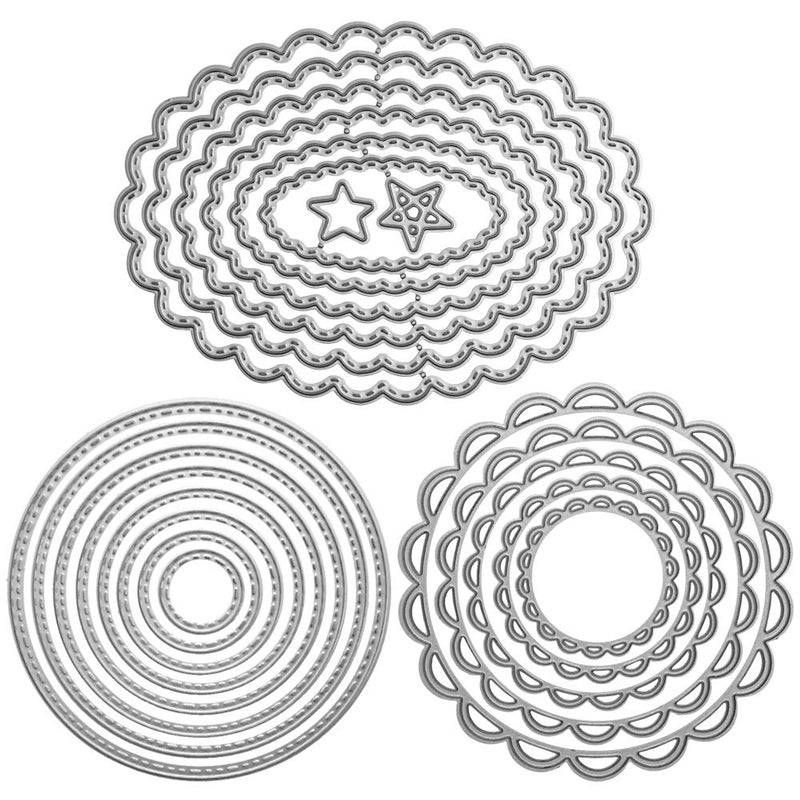 3 Sets Metal Cutting Dies Embossing Stencil Tools FineGood DIY Craft Cutting Template Molds for Card Making Scrapbook Album Decoration