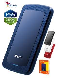 ADATA HV300 1TB External HDD Slim Hard Drive | Compatible with PS5 XBOX for Superfast Gaming Fast Data Transfer | Blue  - Image 1