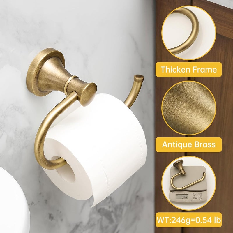 BESy Antique Brass Toilet Tissue Paper Holder Bathroom Accessories Toilet roll Paper Hanger, SUS304 Stainless Steel,Wall Mounted, Rustproof - Image 4