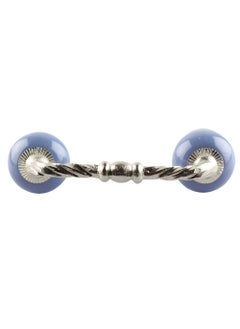 Indian-Shelf IndianShelf 1 Pack Ceramic Blue Drawer Pulls T Bar Vintage Kitchen Cabinet Handles Silver Hardware 4 Hole to Hole Dresser Door Handle BH604SCRK40  - Image 1
