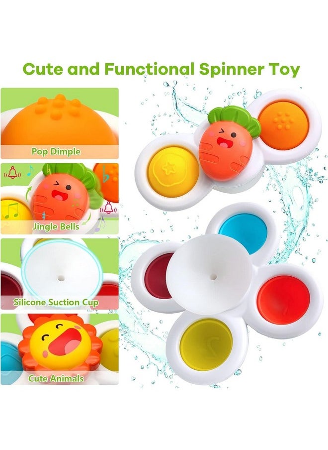 Brand Conquer Brand Coqneur 3 Pcs Baby Bath Spinner Toy With Rotating Suction Cup Spinning Top Toy Flower Spin Sucker Baby Bath Toys Dining Chairs Toys Windmill (Spinner Flower)  - Image 4