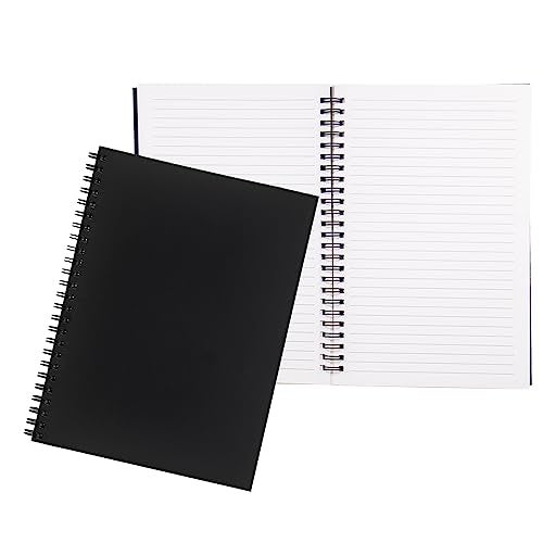 Ykimok 2 Pack College Ruled Notebook, Soft Black Cover Spiral Notebook, Memo Notepad Sketchbook, Students Office Business Diary Spiral Book Journal,100 Pages, 50 Sheets, 7.5x 5.1 Inches - Image 1