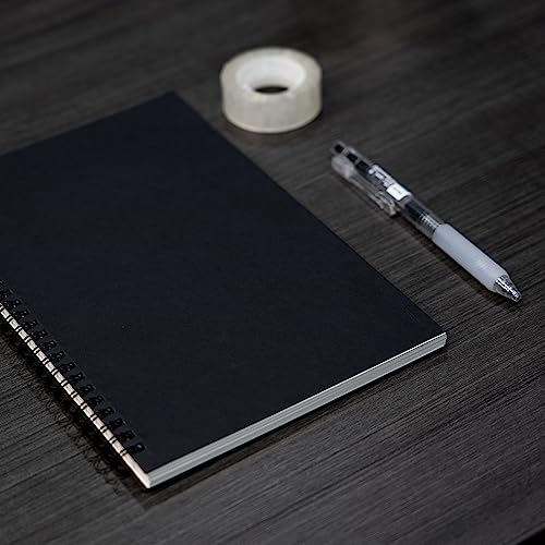 Ykimok 2 Pack College Ruled Notebook, Soft Black Cover Spiral Notebook, Memo Notepad Sketchbook, Students Office Business Diary Spiral Book Journal,100 Pages, 50 Sheets, 7.5x 5.1 Inches - Image 5