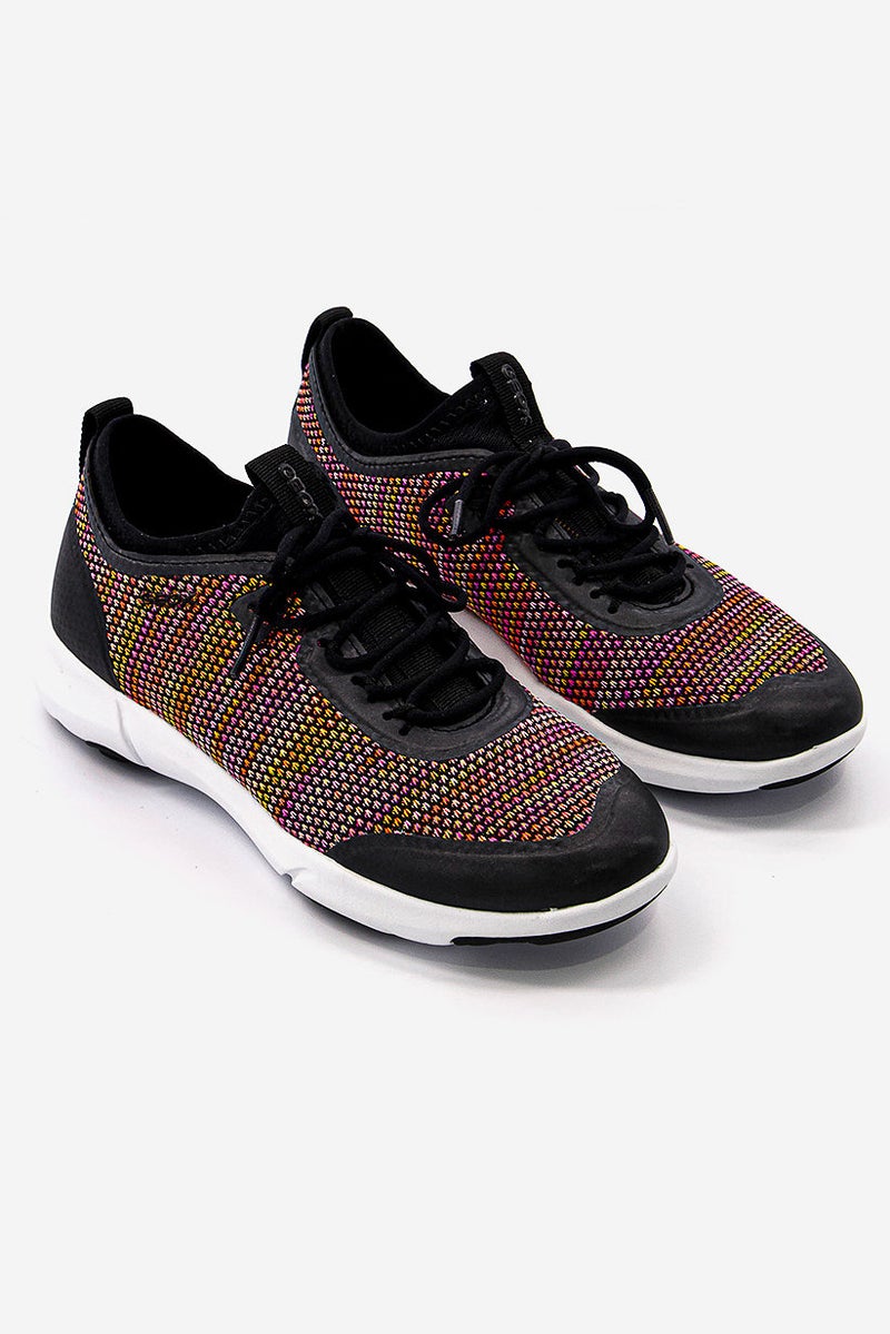GEOX Women Lace Up Nebula Running Shoes, Multicolor - Image 1