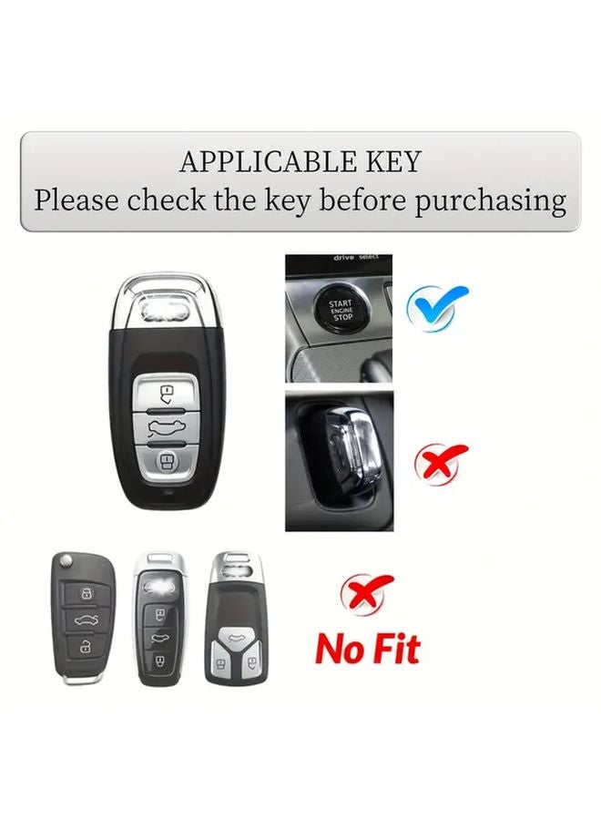 White TPU Car Key Case Protector for Audi A1 A3 A4 A5 A6 A7 A8 RS4 RS5 RS6 RS7 E Tron Q3 Q5 Q7 - Image 2