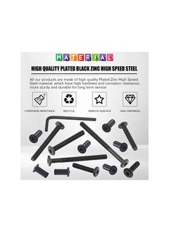 Glarks Glarks 85Pcs M6x16/ 25/35/ 45/55/ 65/ 75mm Black Hex Drive Socket Cap Bolts Kit, Allen Head Countsunk Furniture Crib Bolts Nuts Screws for Chair Table Cabinets  - Image 3