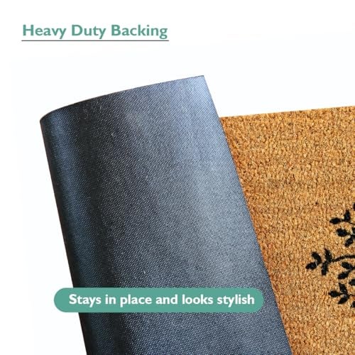 ATMAH Tree Welcome Coir Door Mat 120 x 40 cm Runner | Anti Slip PVC Backing | Dirt Trapper Entrance Mat | Indoor & Covered Outdoor Use | Natural - Image 4