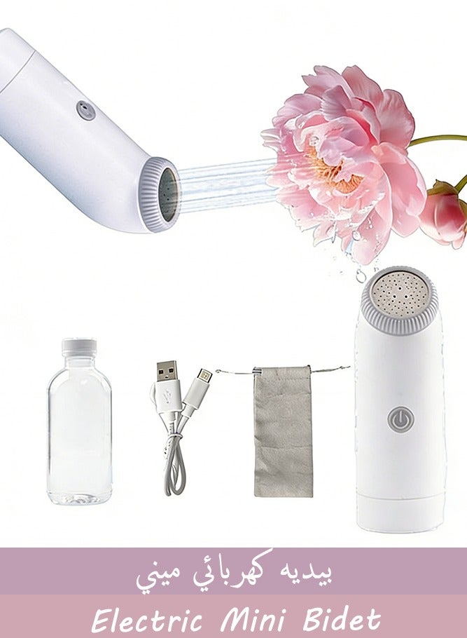 Anawnas Portable Electric Travel Bidet Sprayer, Rechargeable Handheld Mini Shattaf, 2 Spray Modes Adjustable Pressure Waterproof USB-C Charging for Camping Desert Safari Planes Trains Personal Hygiene Women Postpartum (White) - Image 1