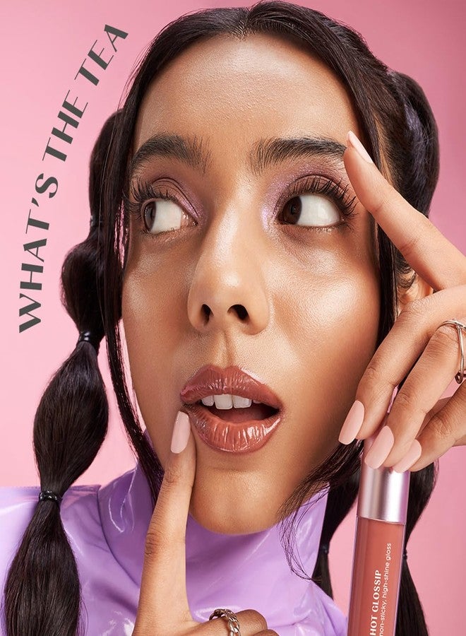 House Of Makeup Non-sticky gloss | High-shine lip gloss for pigmented lips | Lip gloss with hyaluronic acid | Zero stickiness (What's The Tea) - Image 2