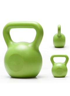 WENBO Kettlebell For Men & Women Vinyl Coated Cast Iron Kettlebell Excercise Fitness Kettlebell For Home & Gym Strenght Workout (15Lbs Green)  - Image 1