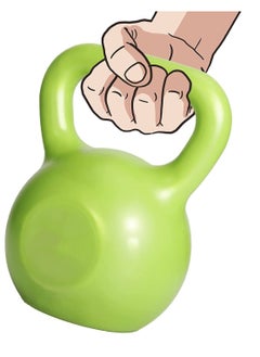 WENBO Kettlebell For Men & Women Vinyl Coated Cast Iron Kettlebell Excercise Fitness Kettlebell For Home & Gym Strenght Workout (15Lbs Green)  - Image 2