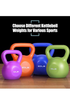WENBO Kettlebell For Men & Women Vinyl Coated Cast Iron Kettlebell Excercise Fitness Kettlebell For Home & Gym Strenght Workout (15Lbs Green)  - Image 4