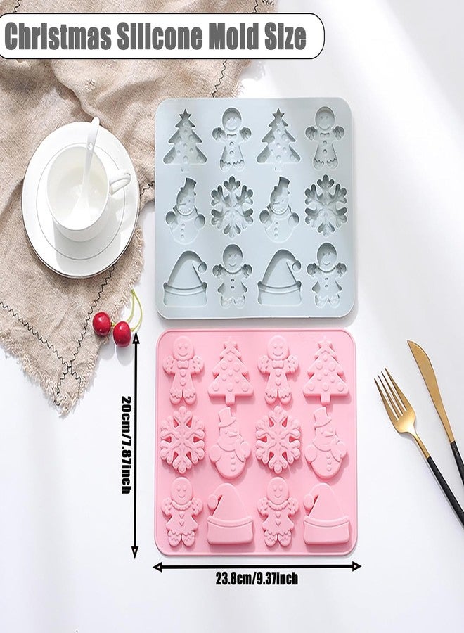 MARHABA TRADERS Christmas Chocolate Candy Silicone Mold, 12 Hole Snowman Snowflakes Shape Mold, Christmas Tree Hat DIY Cookies Candy Gummy Chocolate Mold Ice Cream Tray for Christmas Party - Image 5
