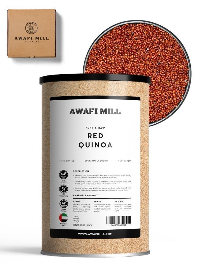 AWAFI MILL Red Quinoa Seeds 500 g | 17.6 Oz | Premium Whole Grain | Nutty Flavor & Firm Texture | Ideal for Salads, Bowls & Cooking | Naturally Gluten-Free Grain - Image 1