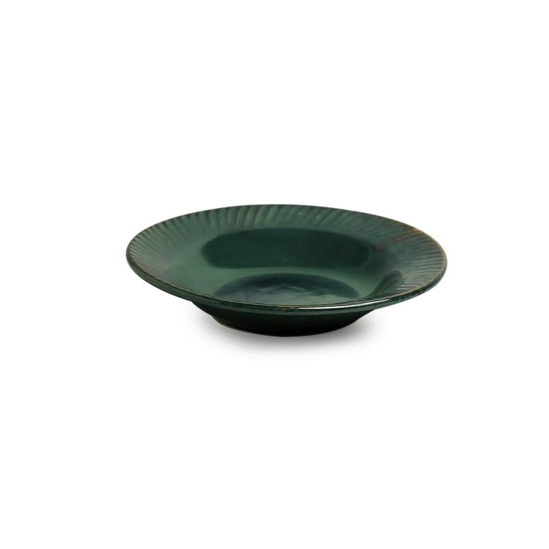 ExclusiveLane ExclusiveLane Ceramic Quarter Plates Side Plates for Snacks Serving | 'Coral Reef' Hand Glazed Studio Pottery Ceramic Plates Pasta Plates Serving Plates (Set of 1, Dishwasher & Microwave Safe) - Image 2