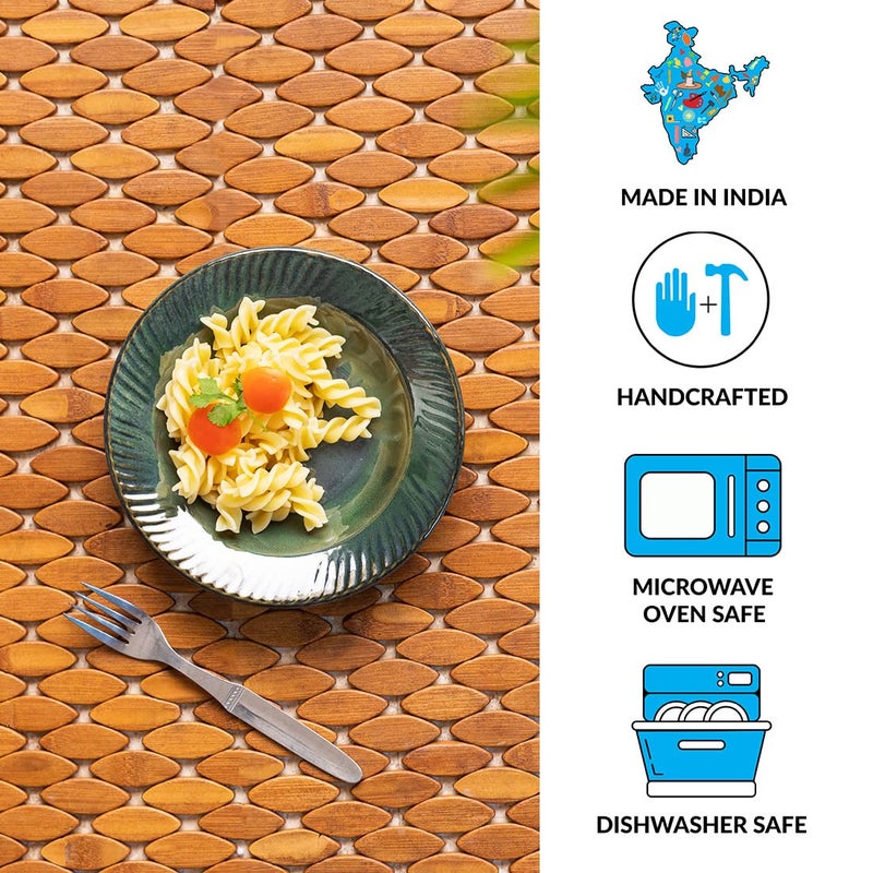 ExclusiveLane ExclusiveLane Ceramic Quarter Plates Side Plates for Snacks Serving | 'Coral Reef' Hand Glazed Studio Pottery Ceramic Plates Pasta Plates Serving Plates (Set of 1, Dishwasher & Microwave Safe) - Image 5