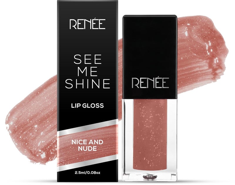 RENEE See Me Shine Lip Gloss Nice And Nude 25ml Glossy Non Sticky Non Drying Formula Long Lasting Moisturizing Effect Compact and Easy to Carry - Image 1