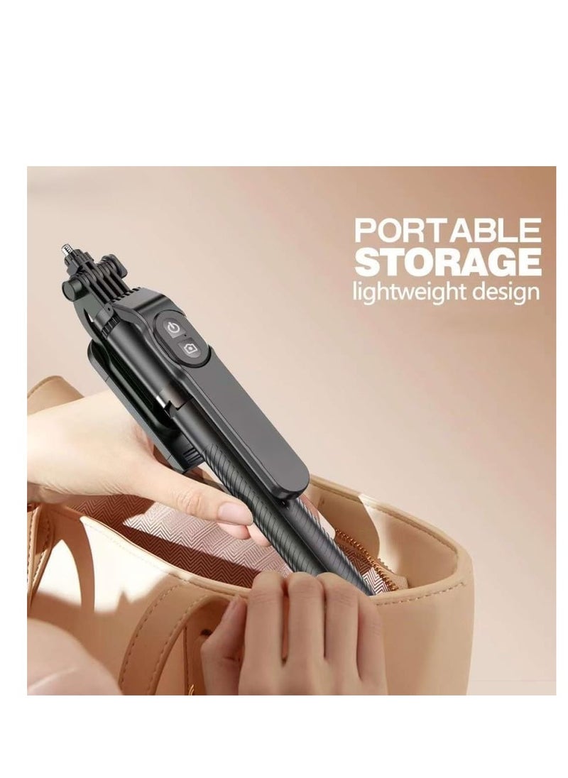 PLOKAMA - Selfie Stick Tripod 170CM with Wireless Remote, Cellphone Selfie Stick Tripod with LED Fill Light, for iPhone 15/14/14 pro/13/13 Pro/12/11/11 Pro/XS Max/XS/XR/X/8/7 and Android Smartphone - Image 1