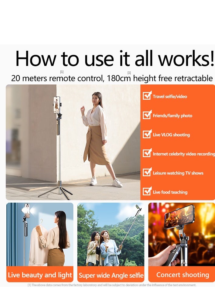 PLOKAMA - Selfie Stick Tripod 170CM with Wireless Remote, Cellphone Selfie Stick Tripod with LED Fill Light, for iPhone 15/14/14 pro/13/13 Pro/12/11/11 Pro/XS Max/XS/XR/X/8/7 and Android Smartphone - Image 1