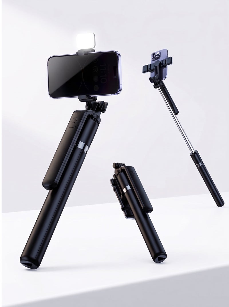 Selfie Stick Tripod 170CM with Wireless Remote, Cellphone Selfie Stick Tripod with LED Fill Light, for iPhone 15/14/14 pro/13/13 Pro/12/11/11 Pro/XS Max/XS/XR/X/8/7 and Android Smartphone - Image 1