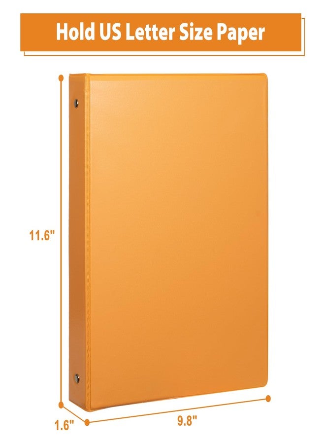 CIXILDTS 6-Pack 1-Inch Binder, Standard 3 Ring Binder Fit Letter Size Paper, Presentation View Binders, Orange - Image 2