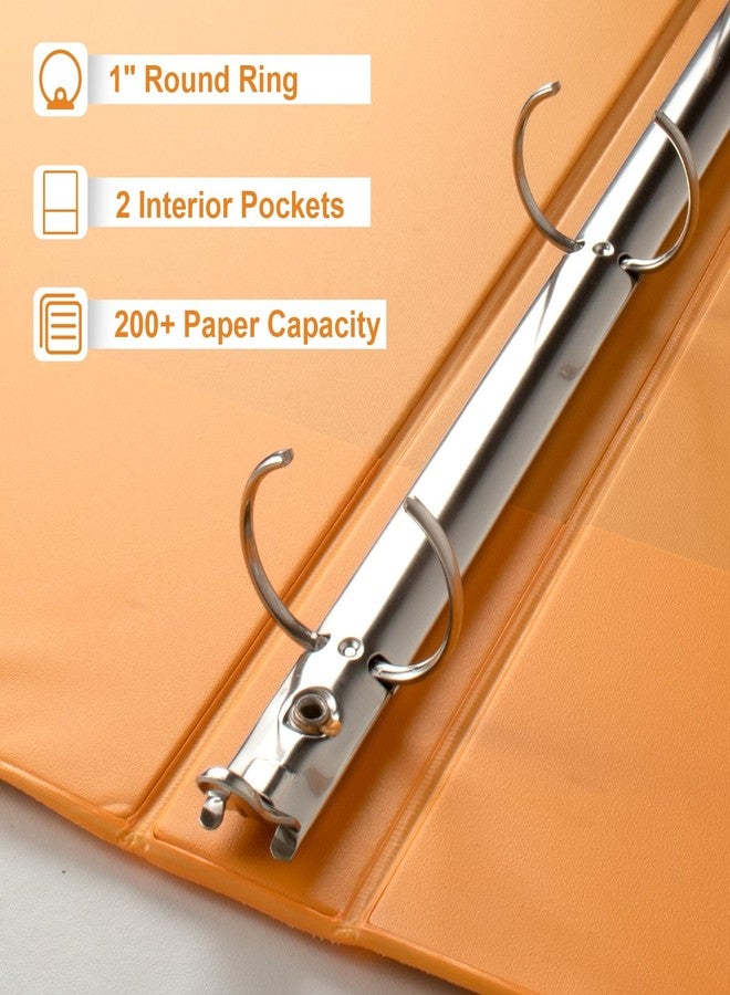 CIXILDTS 6-Pack 1-Inch Binder, Standard 3 Ring Binder Fit Letter Size Paper, Presentation View Binders, Orange - Image 4