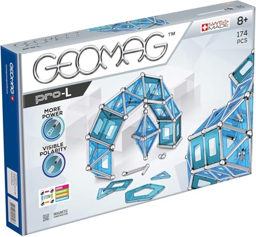 GEOMAG مجموعة مكعبات البناء التعليمية المغناطيسية للأطفال من GEOMAG، مجموعة مكونة من 174 قطعة، مصنوعة في سويسرا، مناسبة لعمر 8 سنوات فما فوق - Image 1