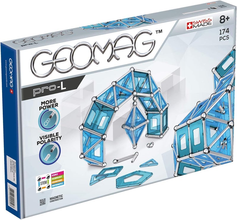 GEOMAG مجموعة مكعبات البناء التعليمية المغناطيسية للأطفال من GEOMAG، مجموعة مكونة من 174 قطعة، مصنوعة في سويسرا، مناسبة لعمر 8 سنوات فما فوق - Image 3
