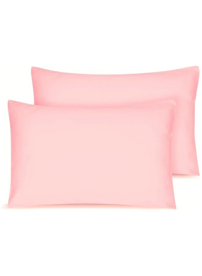 LULUSILK Soft Cotton Toddler Pillowcase 14 x 20, Travel Pillow Case(Pack of 2) Toddler Pink - Image 1