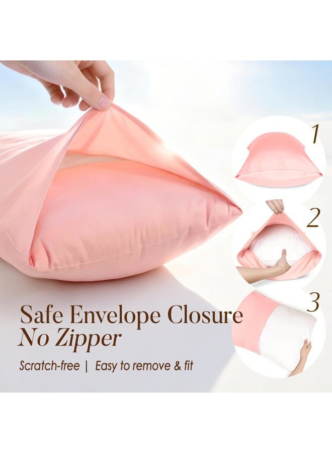 LULUSILK Soft Cotton Toddler Pillowcase 14 x 20, Travel Pillow Case(Pack of 2) Toddler Pink - Image 5