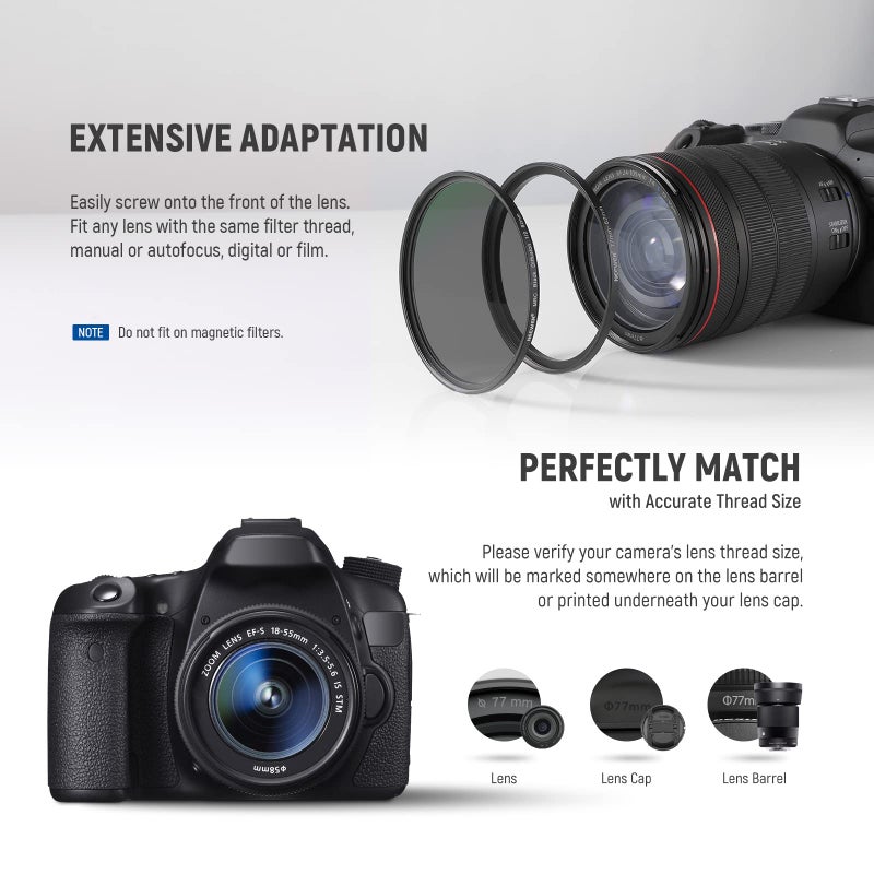 Neewer 20 Anodized Black Metal Lens Filter Adapter Rings - 10 Step Up + 10 Step Down Set - Image 5