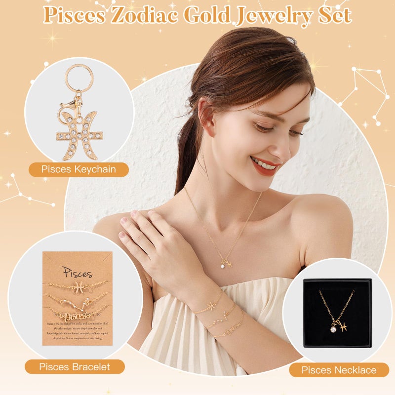 GiftPeak 14PCS Pisces Birthday Gifts for Women, 12 Pisces Zodiac Gifts for Women Bakets, Get Well Gifts for Woman Friends Female Friendship, Pis Astrological 16 oz Glass Cups with Gift Set Box - Image 5
