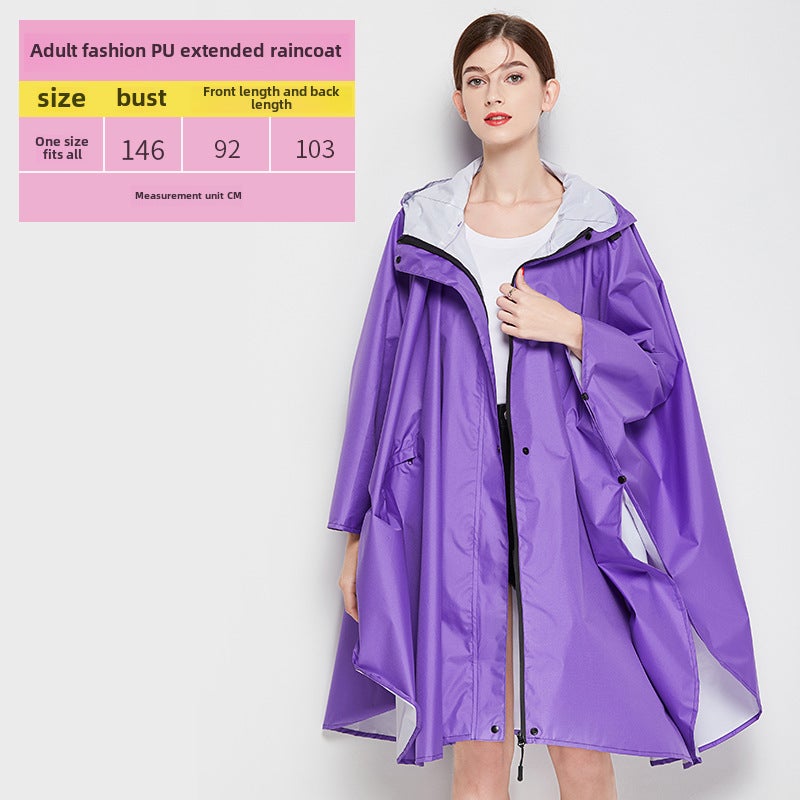 Stylish Poncho Raincoat Outdoor Windproof Unisex Purple Cape [K45]] 