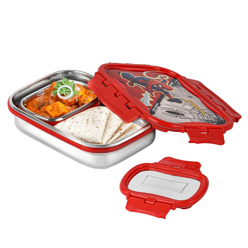 Cello CELLO Click It Toons Medium | 100% Food Grade | Leak Proof & Break Resistant | 2 Containers Lunch Box, 915 ml, Red  - Image 2