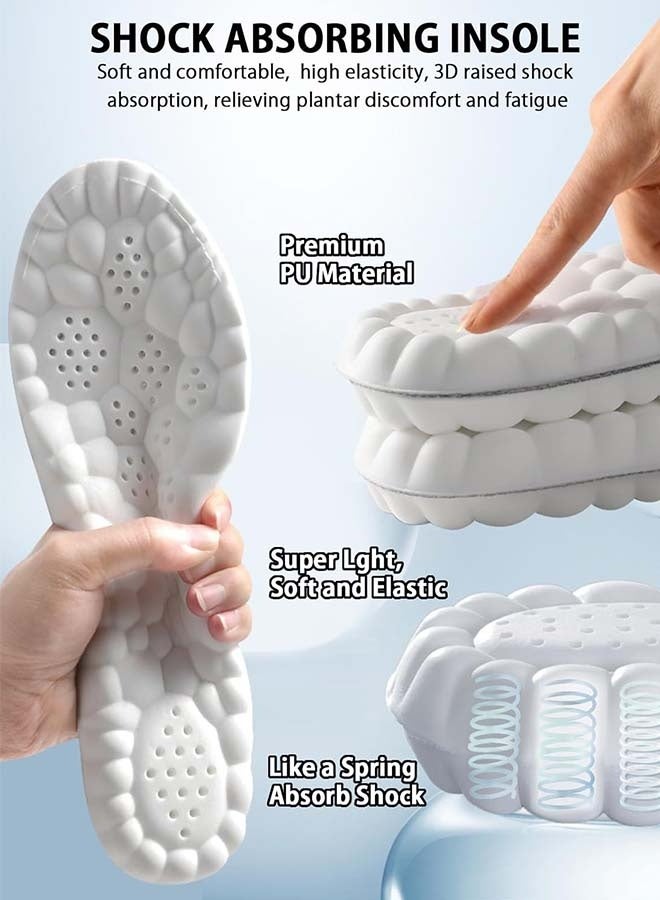 نعل داخلي سحابي رباعي الأبعاد للرجال والنساء، نعل داخلي لدعم قوس القدم، نعل داخلي من إسفنج الذاكرة، نعل داخلي رياضي ممتص للصدمات لدعم القدم والمفاصل، مقاس 40 (رجال 8-9 | نساء 9-10، أسود) - Image 2