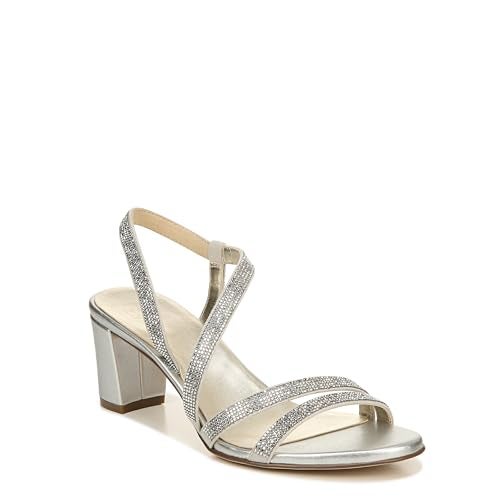 Naturalizer Womens Vanessa2 Rhinestone Embellished Strappy Heeled Sandal ,Silver ,8.5N - Image 1