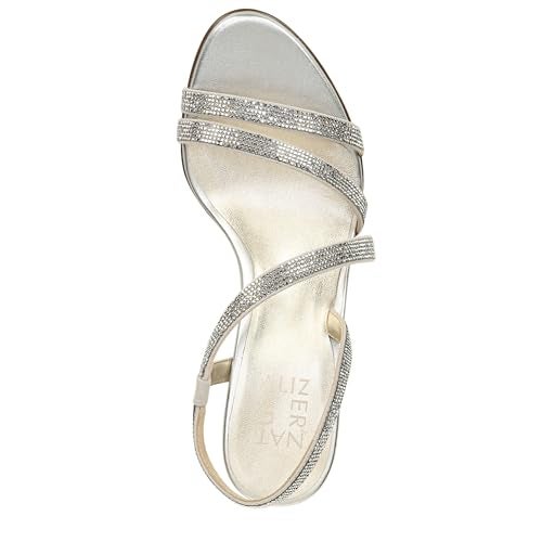 Naturalizer Womens Vanessa2 Rhinestone Embellished Strappy Heeled Sandal ,Silver ,8.5N - Image 5
