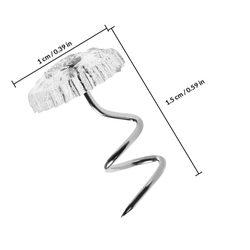 100 Stainless Steel Spiral Pins For Sofa Upholstery Furniture Decoration Fixing - Image 3