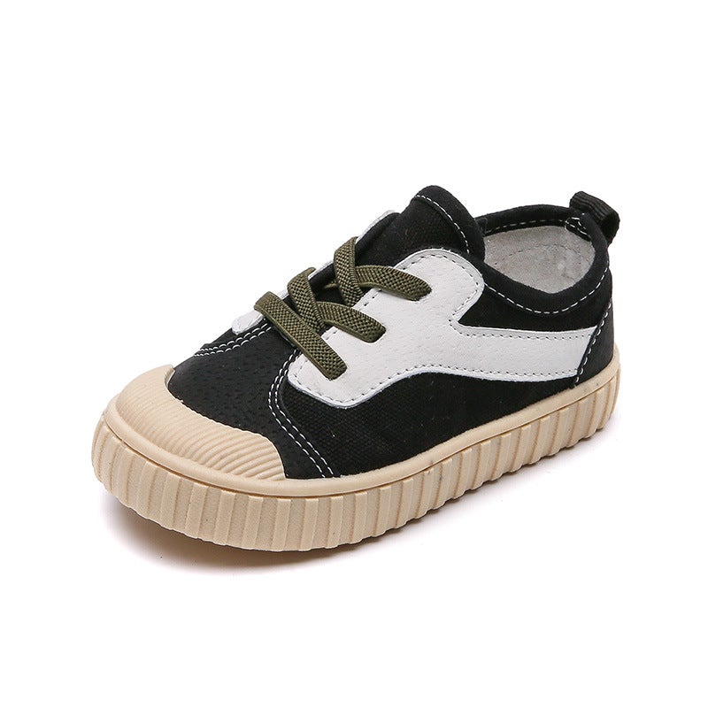 2024 Spring Autumn Kids Canvas Sneakers Black 