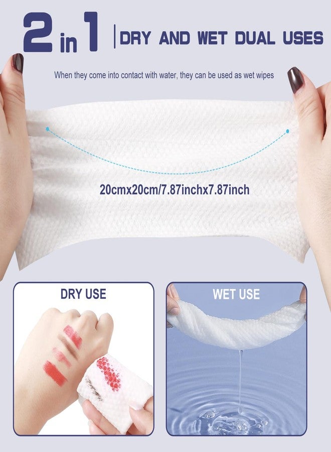 BODFPPC Disposable Face Towel, 100 Count Face Towels for Washing Soft Cotton Dry Wipes Facial Cloths Towelettes for Washing and Drying, Facial Tissue for Cleansing, Skincare and Makeup Remover - Image 3