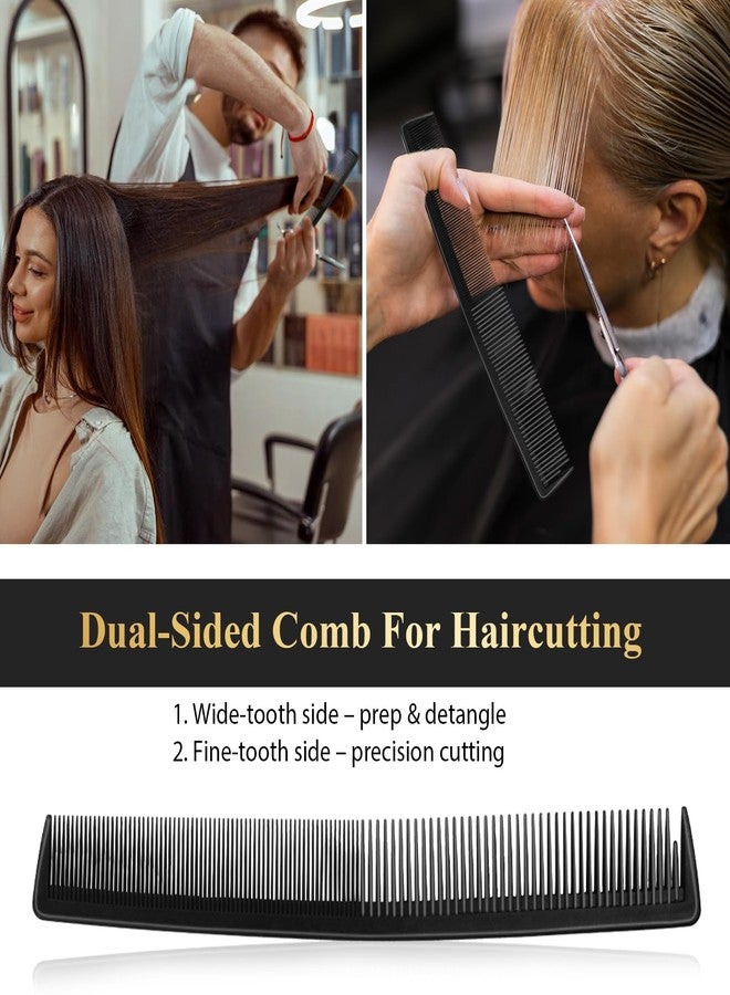 HEYMKGO Barber Comb,14PCS Hair Cutting Comb Set, Professional Salon Fine and Wide Tooth Comb, Barber Clipper Brush Duster Brush, Hair Clips, Rat Tail Teasing Combs for Styling - Image 4