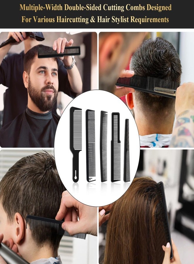 HEYMKGO Barber Comb,14PCS Hair Cutting Comb Set, Professional Salon Fine and Wide Tooth Comb, Barber Clipper Brush Duster Brush, Hair Clips, Rat Tail Teasing Combs for Styling - Image 3