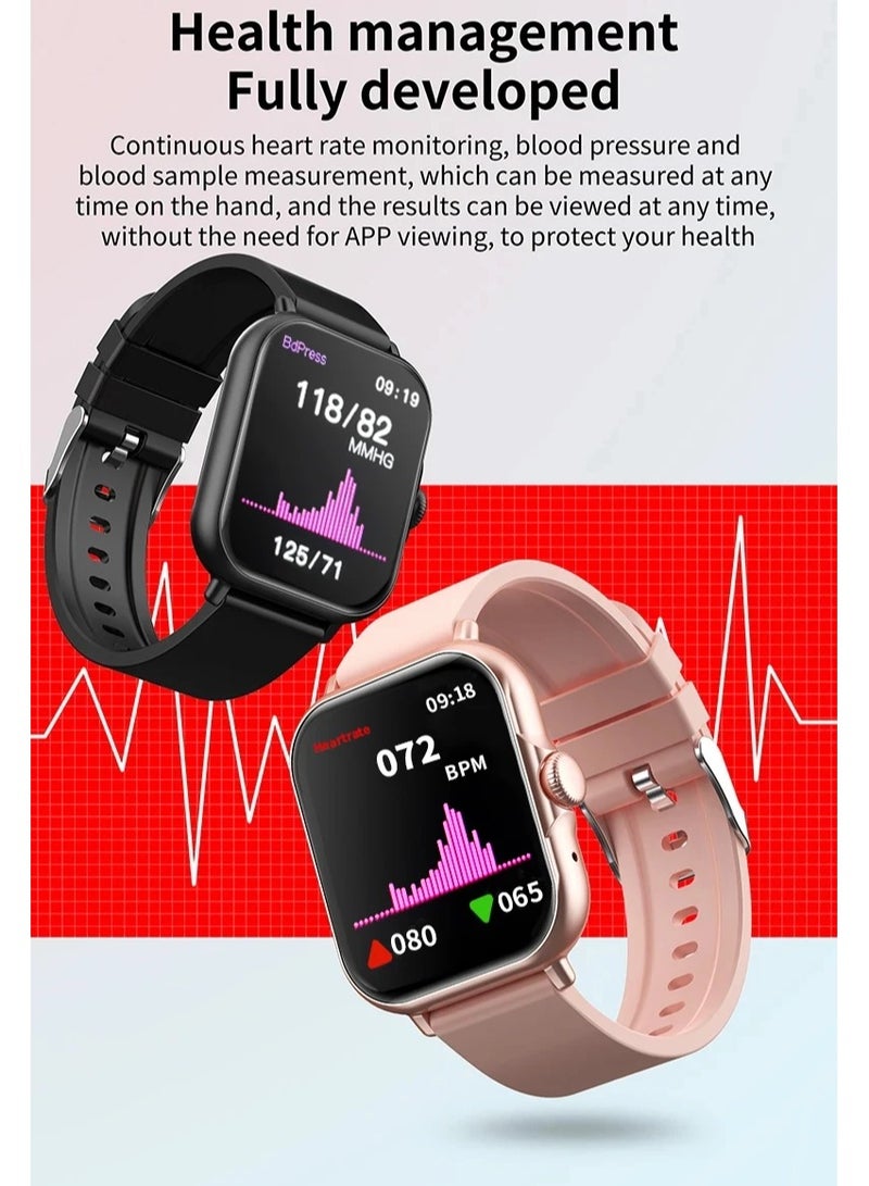 AROAQ Smart Watch A58 Plus Series Supports Bluetooth Call Ultra Long Endurance Sleep Monitoring + Additional Women's Diamond Set Small Gold Watch Necklace Ring Earrings Bracelet Set Gift Box  - Image 4
