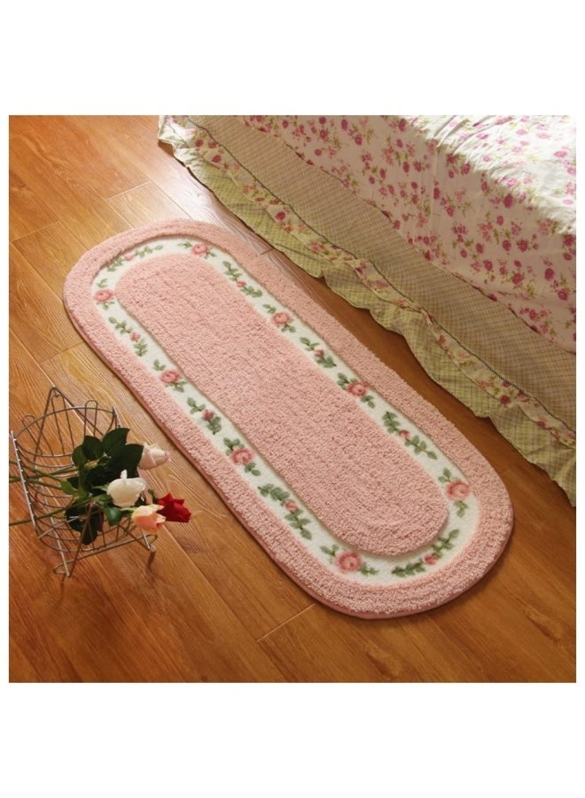 Stay Young Cute and Beautiful Rose Flower Area Rugs for Bedroom Living Room Bathroom Rugs Bath Mat Super Soft Non Slip Absorbent Nice Pink 17.71 x 49.21 Inch - Image 1
