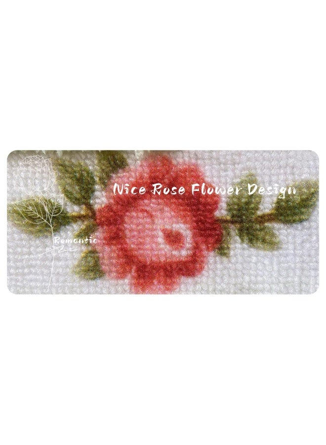 Stay Young Cute and Beautiful Rose Flower Area Rugs for Bedroom Living Room Bathroom Rugs Bath Mat Super Soft Non Slip Absorbent Nice Pink 17.71 x 49.21 Inch - Image 4