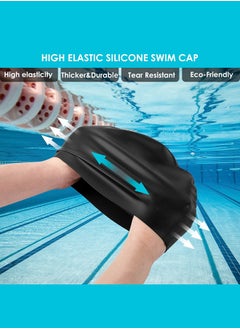 ShebSheb 3 Pack Silicone Swimming Cap For Men Women, Swim Cap Hat For Swimming Pool  - Image 4